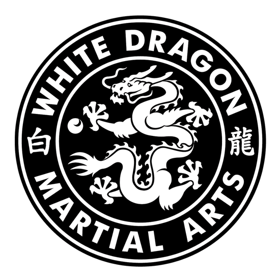 Logo of White Dragon Martial Arts Schools, Founded by Master Nathan Fisher in 1985 in San Diego, California.